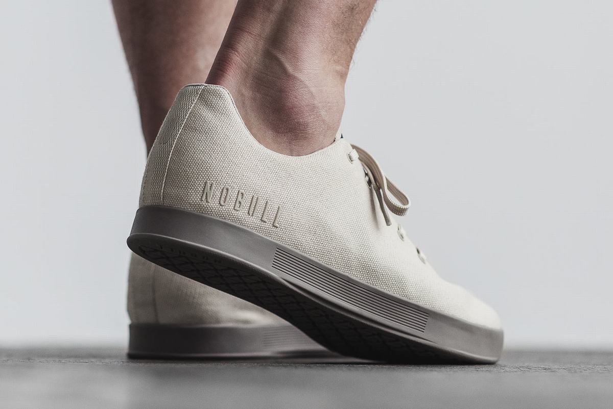Nobull Canvas Men's Trainers Beige | Australia (NO7190)